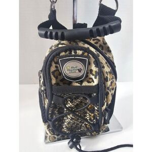 Shell Houston Open Leopard Print Mini Backpack Crossbody or Belt Bag w/Strap